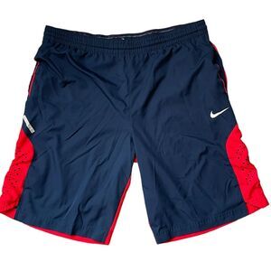 Men's large Nike‎ Drifit Navy & Red long shorts size L
